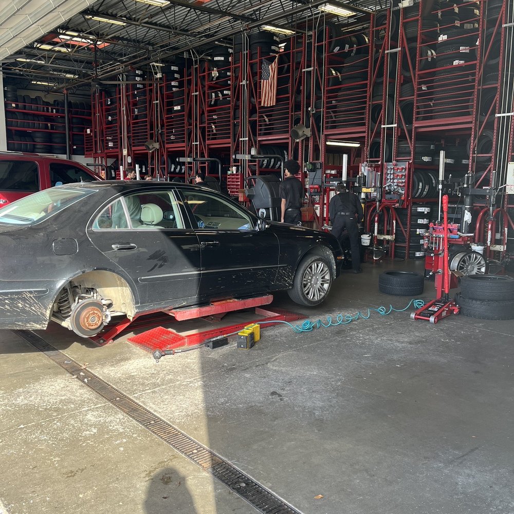 Discount Tire - 3 bays (looking from outside) - Tires Near Me - Columbia, South Carolina Discount Tire - 3 bays (looking from outside) - Tires Near Me - Columbia, South Carolina