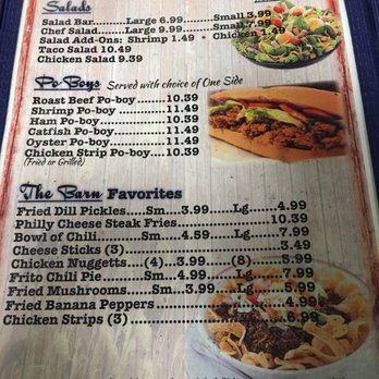 The Barn - Menu.. - Salad Near Me - Columbia, Louisiana