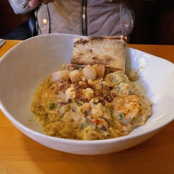 Finback Alehouse - SEAFOOD JAMBALAYA | Andouille. Shrimp. Scallop. Rice. Cornbread. 28 - Gastropubs Near Me - Bar Harbor, Maine