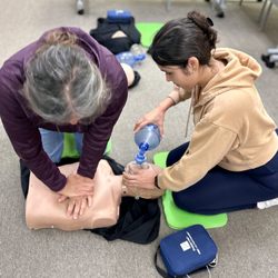 Vive CPR - Students practice multi-rescuer CPR during our BLS certification class.