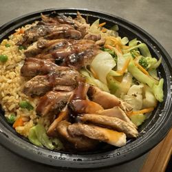 Teriyaki Madness - Large teriyaki chicken bowl with fried rice and veggies.