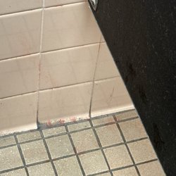 Dried vomit that remained on the floor for over a year/grime