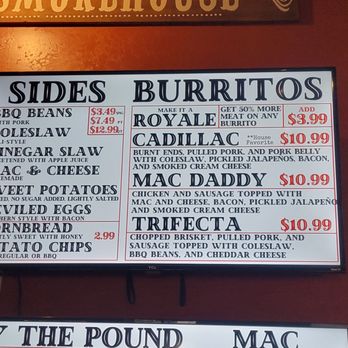 Humboldt Smokehouse - Side and burrito menu - Barbeque Near Me - Eureka, California