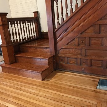 Jared's Flooring - After: entry floor and stair - Flooring Near Me