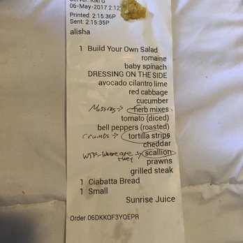 Baygreens - My order with the only substantial piece of tortilla in the whole salad - Salad Near Me - Oakland, California