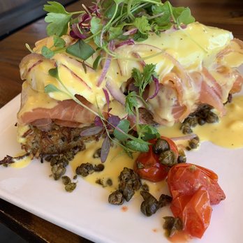 CRAFTkitchen - Potato cake salmon Benedict - New American Near Me - Henderson, Nevada CRAFTkitchen - Potato cake salmon Benedict - New American Near Me - Henderson, Nevada