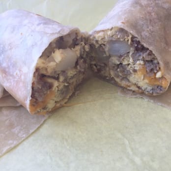 Cali Tacos - Sausage breakfast burrito...served all day! - Mexican Near Me - Orange, California