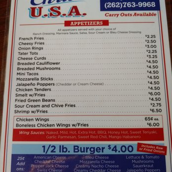 Chris's USA - Current menu - American Near Me - Burlington, Wisconsin Chris's USA - Current menu - American Near Me - Burlington, Wisconsin