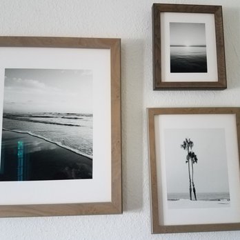 Ballard's Artwork Framing - Beach photos (set of 5 total). Driftwood-style frames, anti-glare glass. - Framing Near Me - Pasadena, California