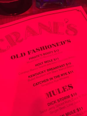Menu photo 4 Crane's Bar Downtown Los Angeles, CA