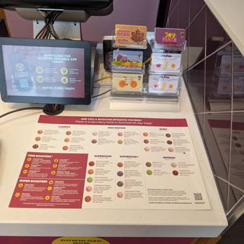 Booster Juice - Menu and payment area - Juice Bars & Smoothies Near Me - Whitby, Ontario
