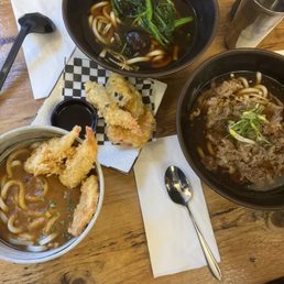 Curry Udon with Shrimp Tempura