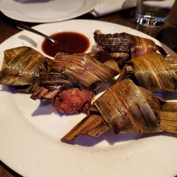 Racha Thai & Asian Kitchen - Chicken wrapped in pandan leaves - Thai Near Me - Seattle, Washington Racha Thai & Asian Kitchen - Chicken wrapped in pandan leaves - Thai Near Me - Seattle, Washington
