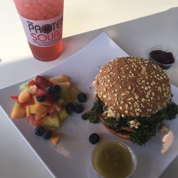 the Protein Source - Berry Turkey: Lean Ground Turkey Patty, Jalapeño Berry Jam, Kale, Balsamic Vinaigrette, Strawberry Ries and Feta Cheese. - Juice Bars & Smoothies Near Me - Las Vegas, Nevada the Protein Source - Berry Turkey: Lean Ground Turkey Patty, Jalapeño Berry Jam, Kale, Balsamic Vinaigrette, Strawberry Ries and Feta Cheese. - Juice Bars & Smoothies Near Me - Las Vegas, Nevada