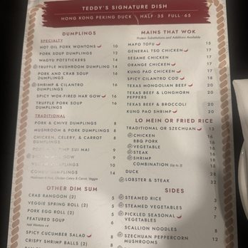 Teddy Wongs Dumplings & Wine - Menu - Dim Sum Near Me - Fort Worth, Texas