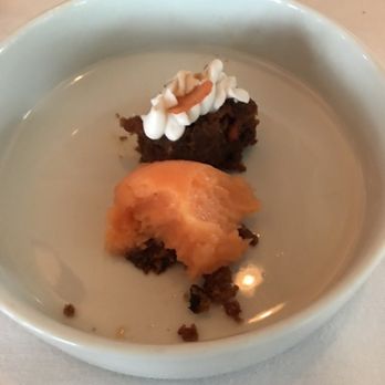 Natalie's - Vegan gluten free carrot cake with carrot sorbet - Bars Near Me - Camden, Maine Natalie's - Vegan gluten free carrot cake with carrot sorbet - Bars Near Me - Camden, Maine