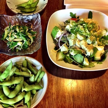 Kagetsu - Edamame, seaweed salad, and avocado with shrimp salad - Japanese Near Me - Amsterdam, New Hampshire Kagetsu - Edamame, seaweed salad, and avocado with shrimp salad - Japanese Near Me - Amsterdam, New Hampshire
