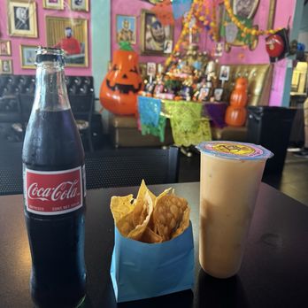 Lucha Libre - Large Mexican Coke, Bag of Chips, Pumpkin Spice Horchata - Mexican Near Me - San Diego, California