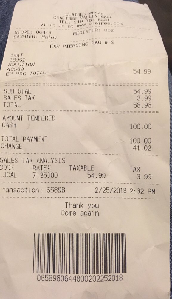 CLAIRE’S BOUTIQUES Updated August 2024 4325 Glenwood Ave, Raleigh