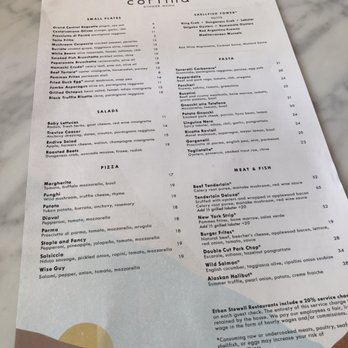 Cortina - Menu - Italian Near Me - Seattle, Washington
