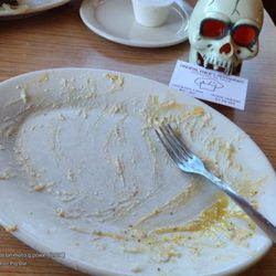 Original Philips Restaurant - I licked the plate clean,  Cathead Biscuits and Sawmill Gravy with Eggs and Bologna Yummy