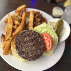Clinton Station Diner - Blue Cheese burger Deluxe