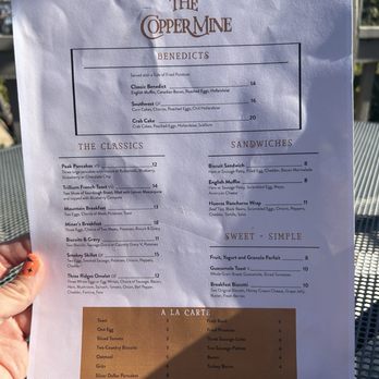 The Copper Mine Restaurant - Saturday breakfast menu (October 2024) - New American Near Me - Wintergreen, Virginia