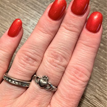Cali Nails - beautiful color...DND Gold and Red? something like that... - Nail Salons Near Me - Jensen Beach, Florida
