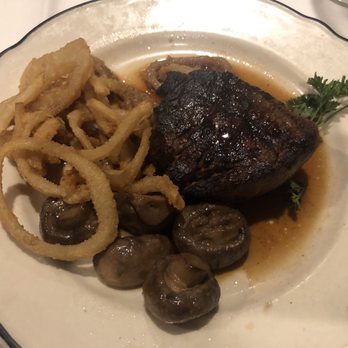 Corner House On The Lake - Filet with mushrooms & onion strings. - Steakhouses Near Me - Racine, Wisconsin