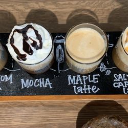 Base Camp Coffee & Provisions - Latte flight!