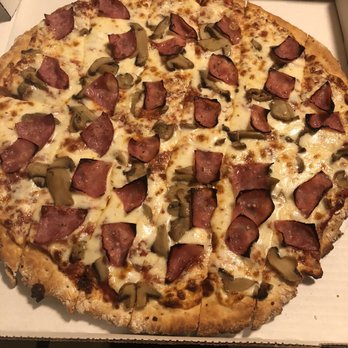 Albano's Villa - Ham cheese mushroom pizza - Pizza Near Me - Michigan City, Indiana