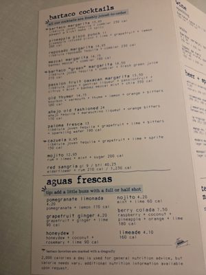 Menu photo 4 Bartaco Miami, FL