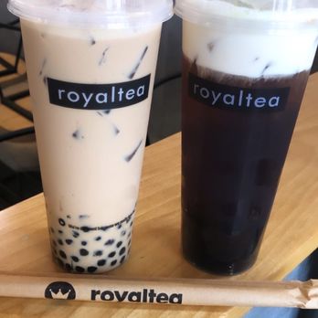 ROYALTEA - Milk Black Tea & Rose Pedal Tea with Cheese Foam - Bubble Tea Near Me - Orlando, Florida