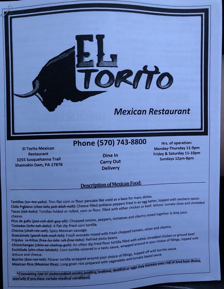 El Torito Mexican Restaurant, Shamokin Dam Roadtrippers