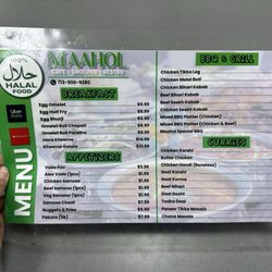 Maahol - menu