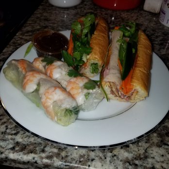 Crispy Banh Mi - 1/2 Crispy's Favorite, 1/2 BBQ Pork, and an order of Summer Rolls. Heavenly dinner! - Vietnamese Near Me - Charlotte, North Carolina Crispy Banh Mi - 1/2 Crispy's Favorite, 1/2 BBQ Pork, and an order of Summer Rolls. Heavenly dinner! - Vietnamese Near Me - Charlotte, North Carolina