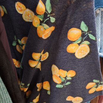 Lane Bryant - Short sleeve top with oranges pattern in the clearance section - Women's Clothing Near Me - Glendale, California Lane Bryant - Short sleeve top with oranges pattern in the clearance section - Women's Clothing Near Me - Glendale, California