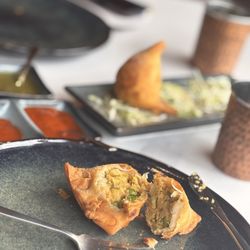 Samosa with all the sauces