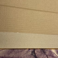 Q Art Trading - Materials used to mount & back photo - cardboard! Photo is at bottom, dry mounted to grayish cardboard, browner cardboard from box at top
