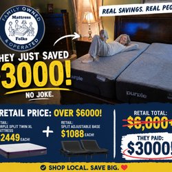 Mattress Folks - Purple Split-King mattress and an adjustable base for $3000 less than retail... Only at Mattress Folks