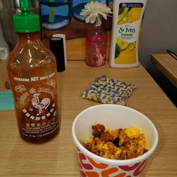 Dunkin' - The chorizo, quinoa, rice and egg bowl.  Pretty good and filling!