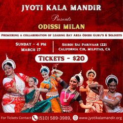 Jyoti Kala Mandir - Jyoti kala Mandir warmly invites you to "Odishi Milan" very first Odishi dance Festival in the Bay Area. March 17th. Please come support our