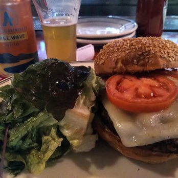 Gates & Brovi - Veggie burger with mixed greens and a yummy NA Beer - New American Near Me - Madison, Wisconsin Gates & Brovi - Veggie burger with mixed greens and a yummy NA Beer - New American Near Me - Madison, Wisconsin