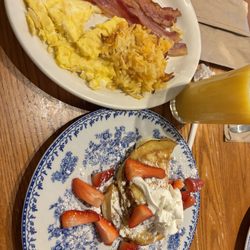 Cracker Barrel Old Country Store - Strawberry Stuffed Cheesecake Pancake Breakfast