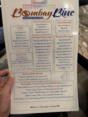 Menu photo 1 Bombay Blue Indian Bistro Edison, NJ