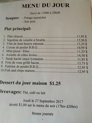 Menu photo 2 Royal 24 Restaurant Quebec City, QC