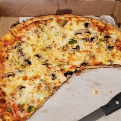 Italian Pizza Pub - Veggie pizza-mushroom, onion & green pepper.