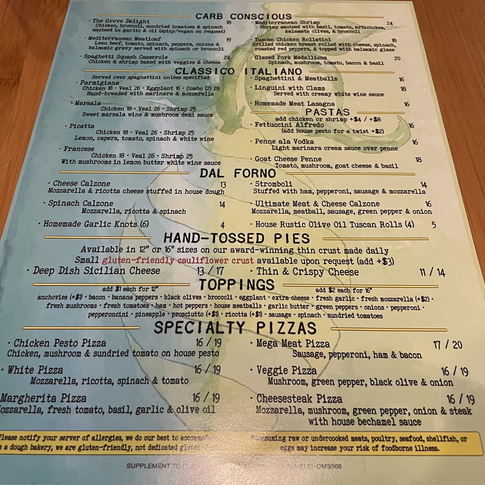 The Grove - Menu - Italian Near Me - Hobe Sound, Florida The Grove - Menu - Italian Near Me - Hobe Sound, Florida