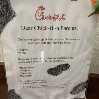 Chick-fil-A - Supply basket outside of the restrooms. - Fast Food Near Me - Irondale, Alabama