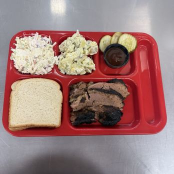 JM’s Texas Craft BBQ - 1 meat plate with brisket, slaw, and potato salad - Barbeque Near Me - Urbana, Illinois JM’s Texas Craft BBQ - 1 meat plate with brisket, slaw, and potato salad - Barbeque Near Me - Urbana, Illinois